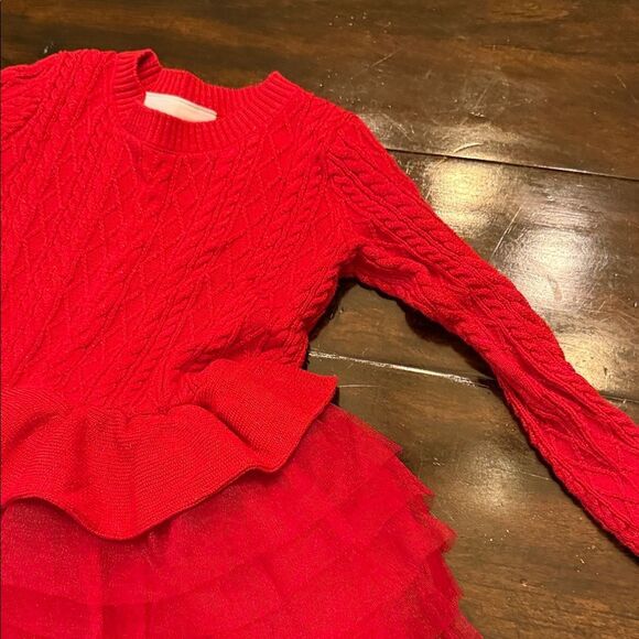 American Girl Red Ruffled Sweater Dress - Picture 5 of 6